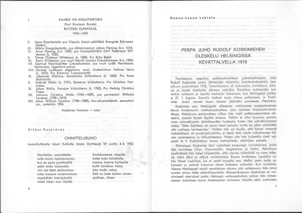 Sukuviesti 28, sivut 6 ja 7