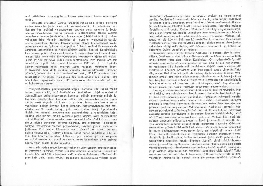 Sukuviesti 28, sivut 8 ja 9