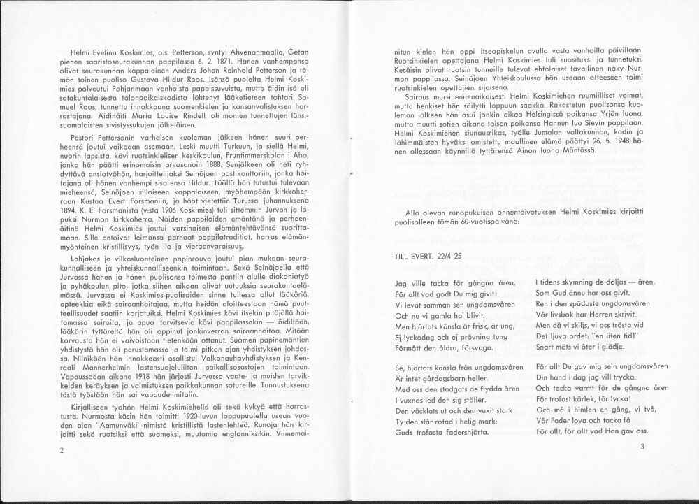 Sukuviesti 29, sivut 2 ja 3