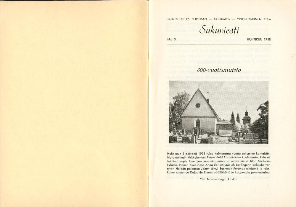 Sukuviesti 3, sivut 0 ja 1