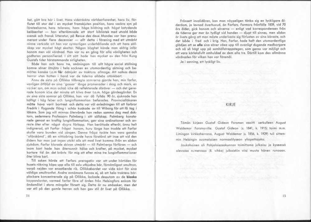 Sukuviesti 30, sivut 14 ja 15