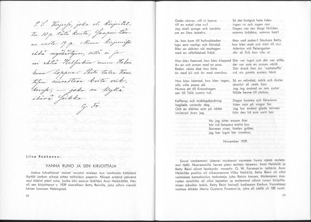 Sukuviesti 30, sivut 18 ja 19