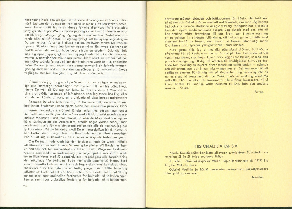Sukuviesti 30, sivut 24 ja 25