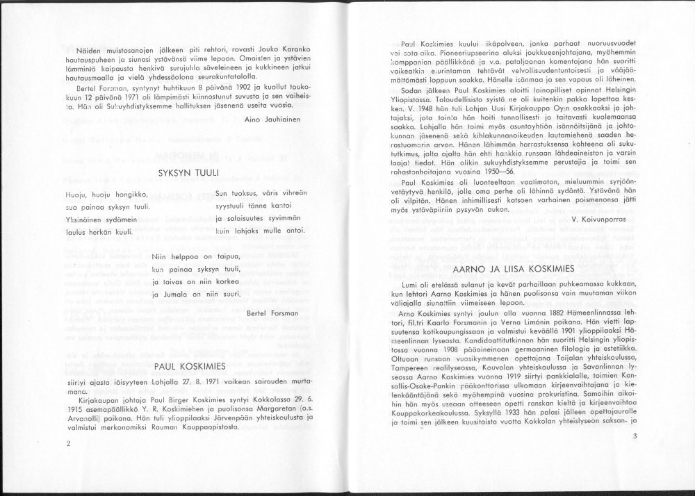 Sukuviesti 30, sivut 2 ja 3