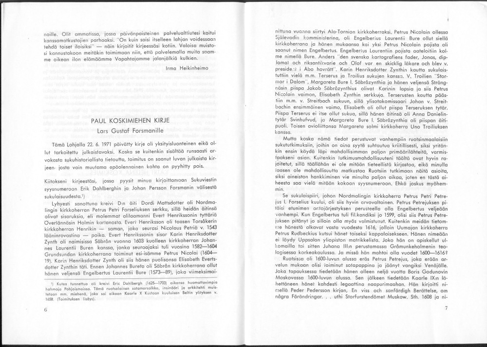 Sukuviesti 30, sivut 6 ja 7
