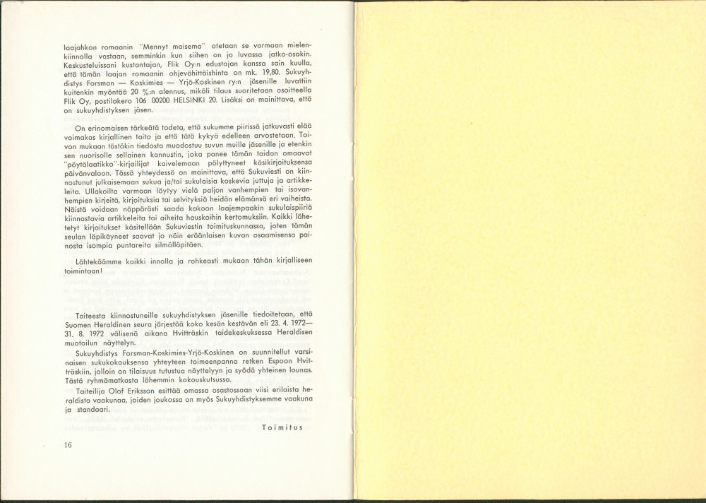 Sukuviesti 31, sivut 16 ja 17