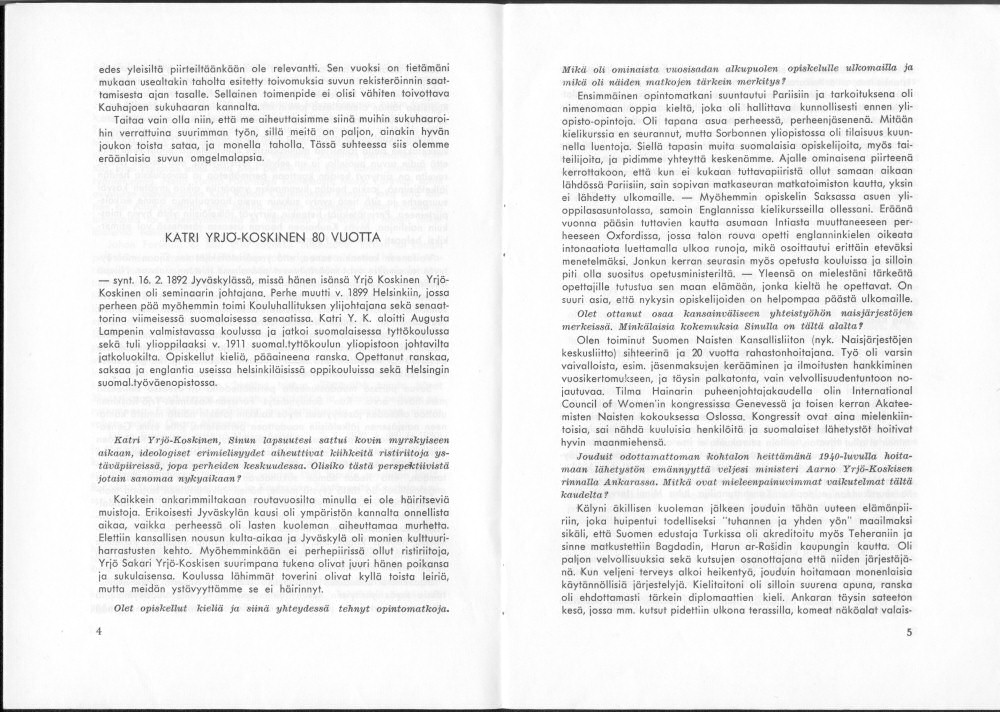 Sukuviesti 31, sivut 4 ja 5