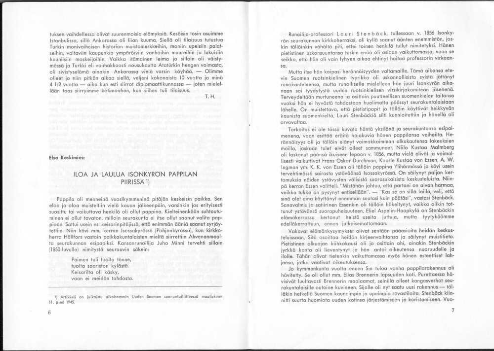 Sukuviesti 31, sivut 6 ja 7