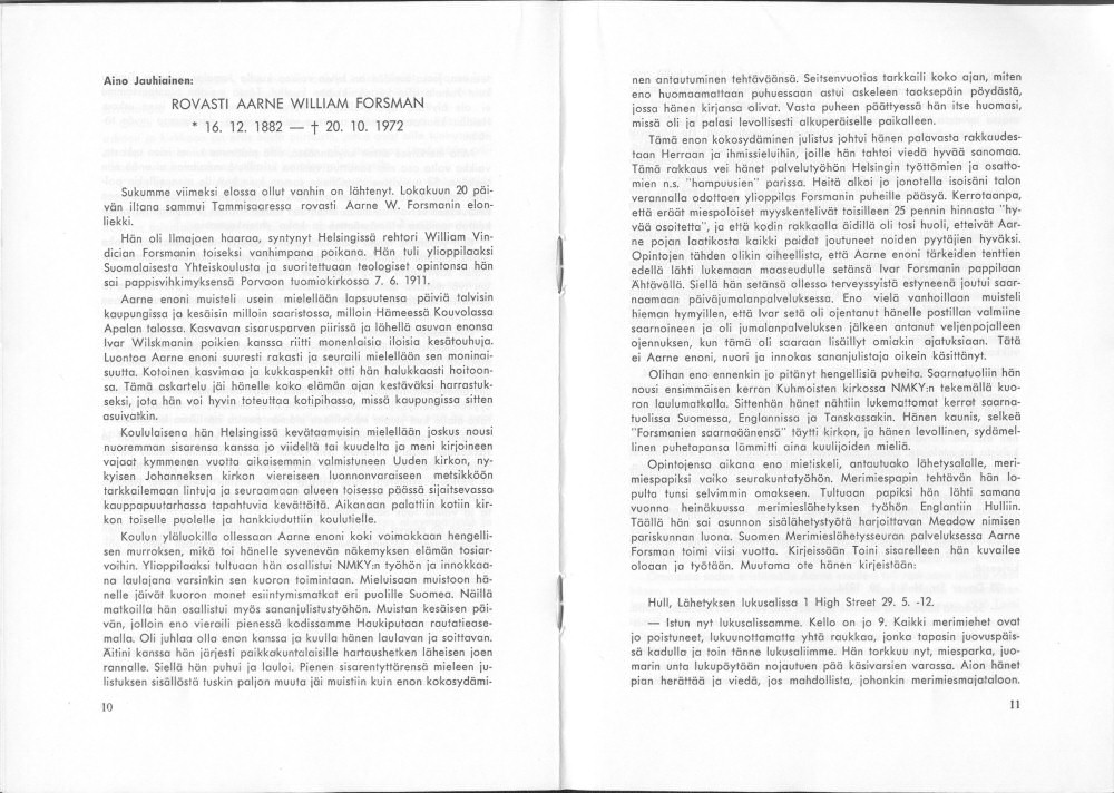 Sukuviesti 32, sivut 10 ja 11