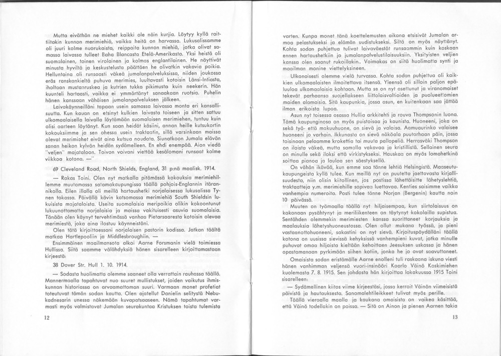 Sukuviesti 32, sivut 12 ja 13