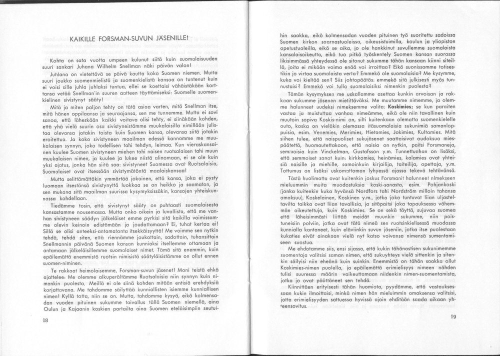 Sukuviesti 32, sivut 18 ja 19