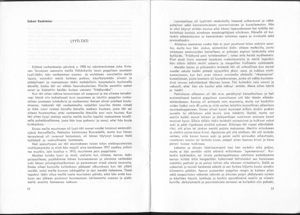 Sukuviesti 33, sivut 12 ja 13