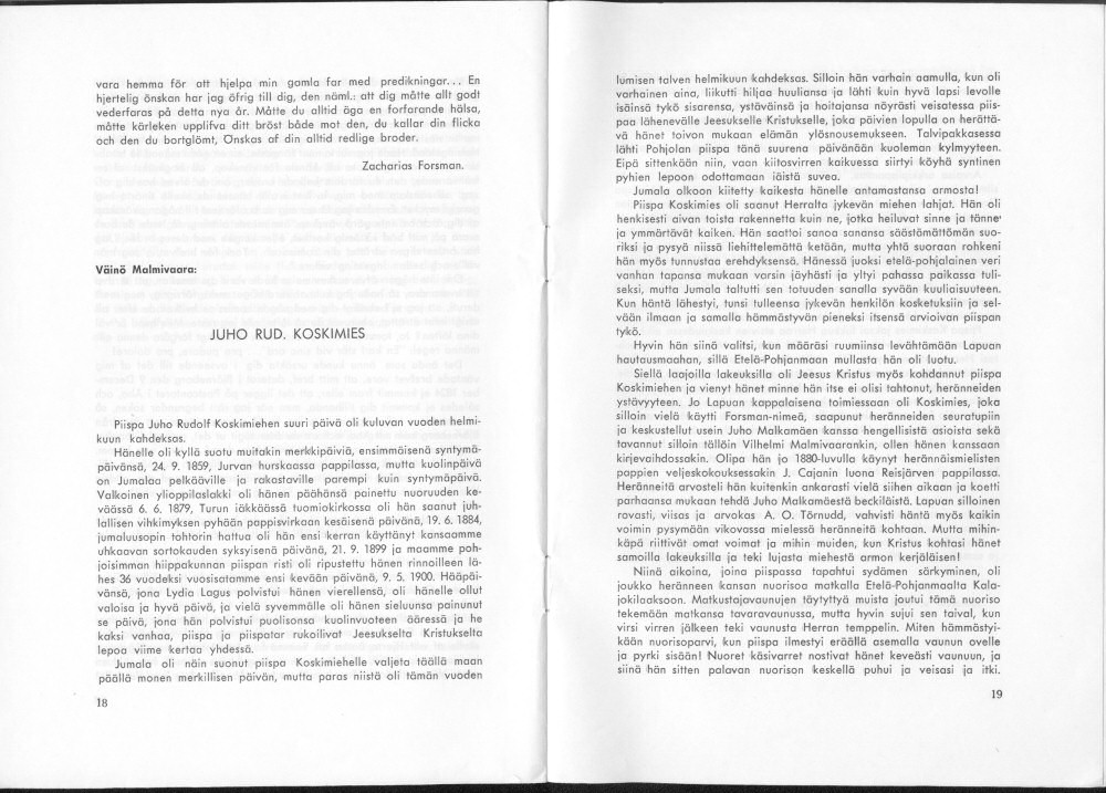 Sukuviesti 33, sivut 18 ja 19