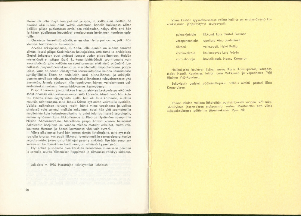 Sukuviesti 33, sivut 20 ja 21