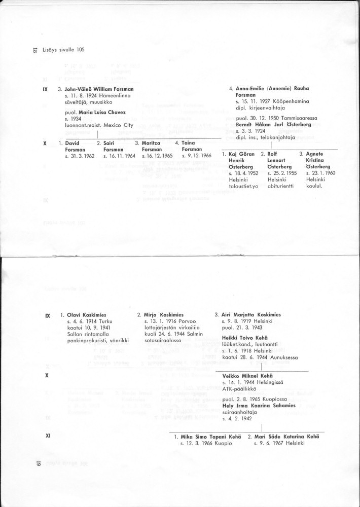 Sukuviesti 34, sivut 18 ja 19