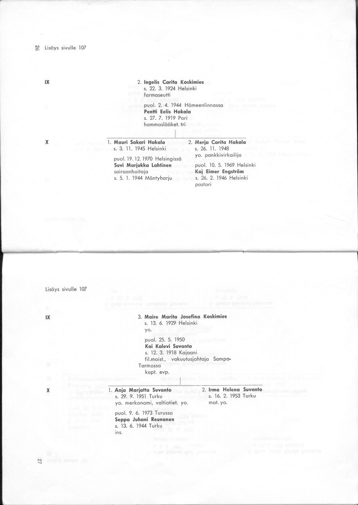 Sukuviesti 34, sivut 26 ja 27