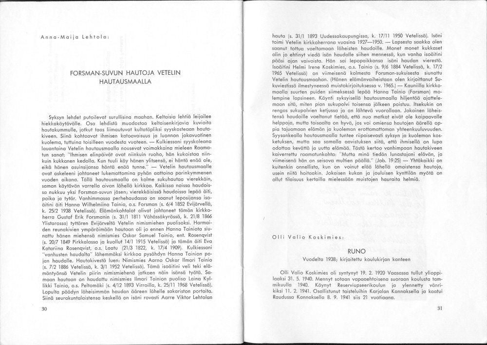 Sukuviesti 34, sivut 30 ja 31