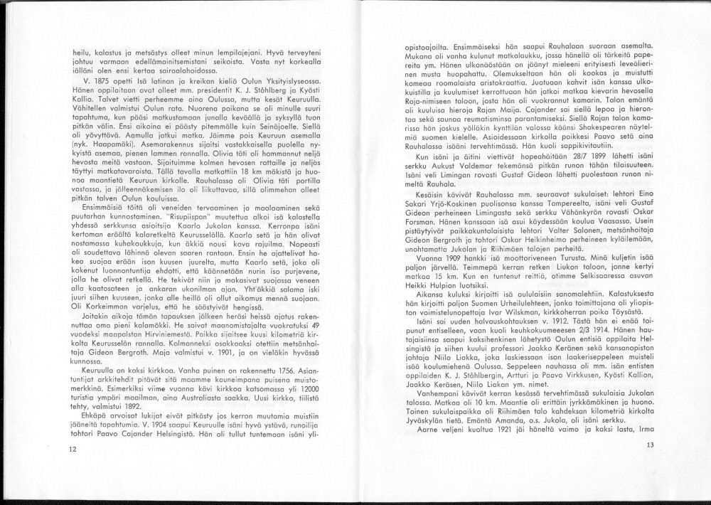Sukuviesti 36, sivut 12 ja 13