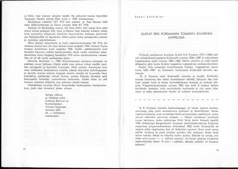 Sukuviesti 36, sivut 14 ja 15