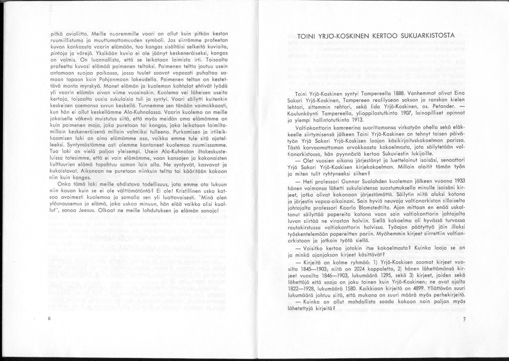 Sukuviesti 36, sivut 6 ja 7