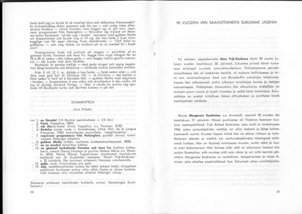 Sukuviesti 37, sivut 28 ja 29