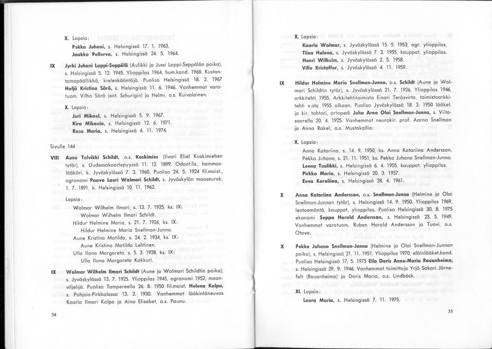 Sukuviesti 37, sivut 34 ja 35