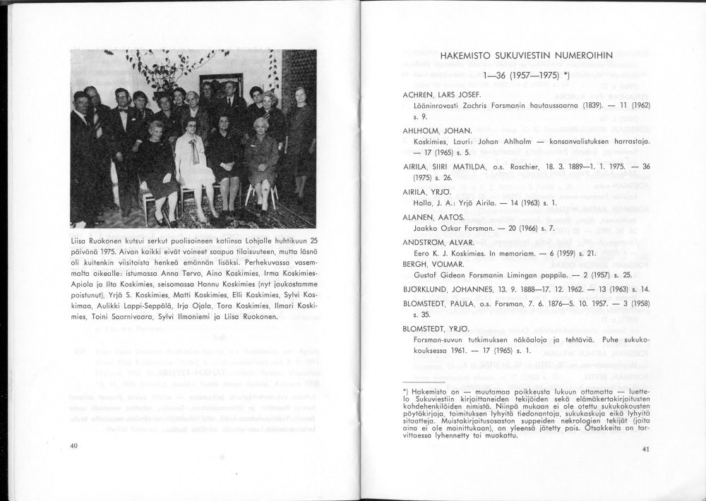 Sukuviesti 37, sivut 40 ja 41