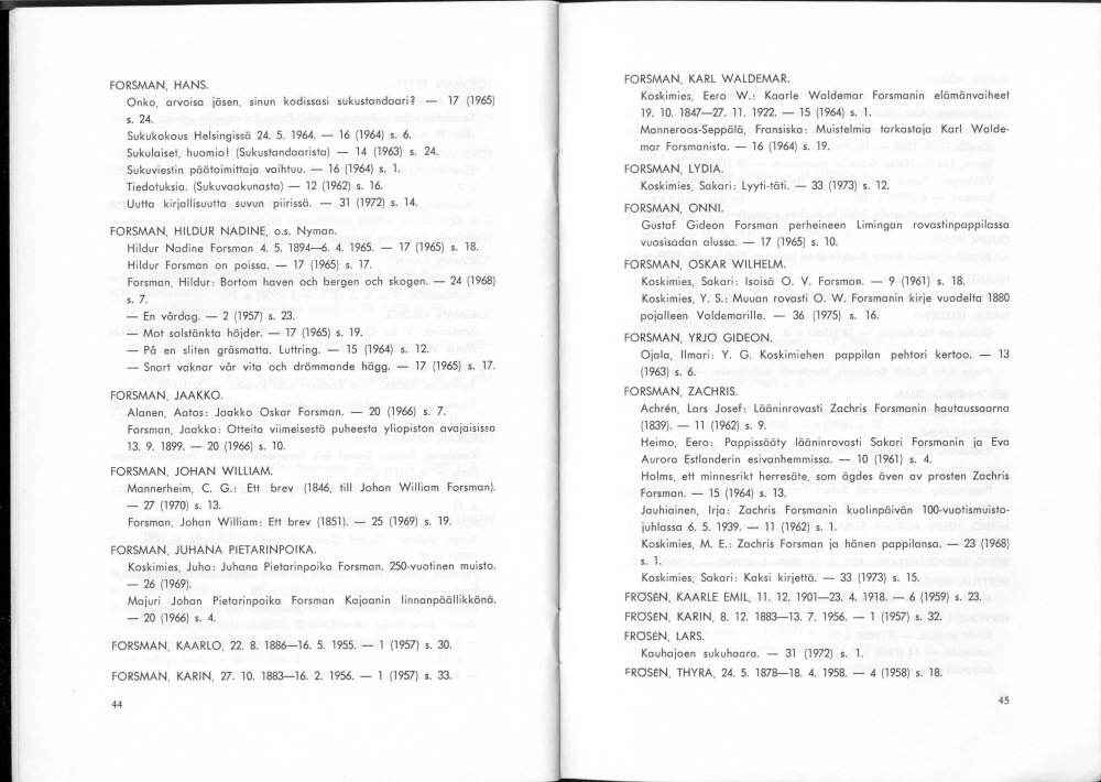 Sukuviesti 37, sivut 44 ja 45