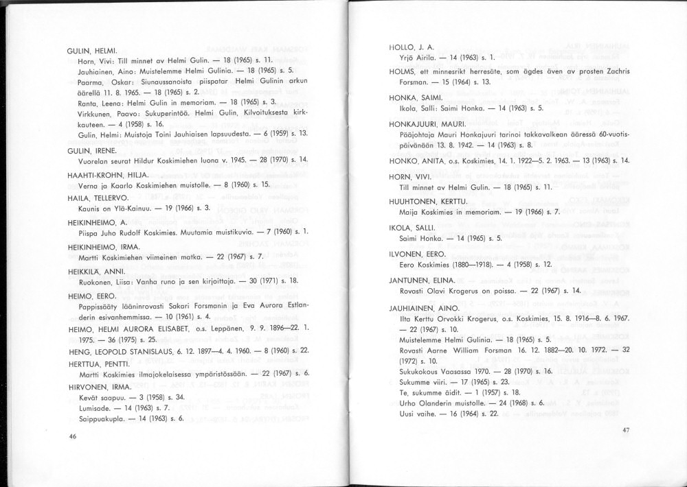 Sukuviesti 37, sivut 46 ja 47