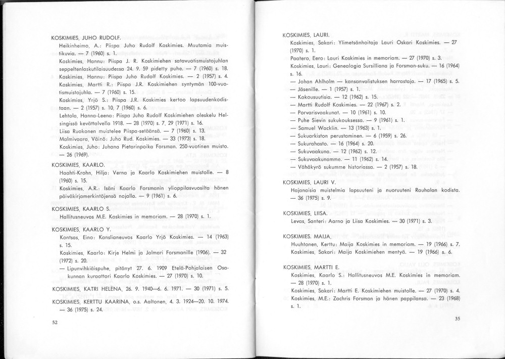 Sukuviesti 37, sivut 52 ja 53