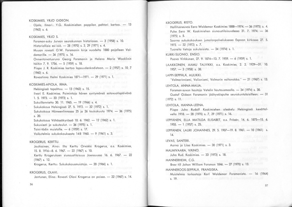 Sukuviesti 37, sivut 56 ja 57