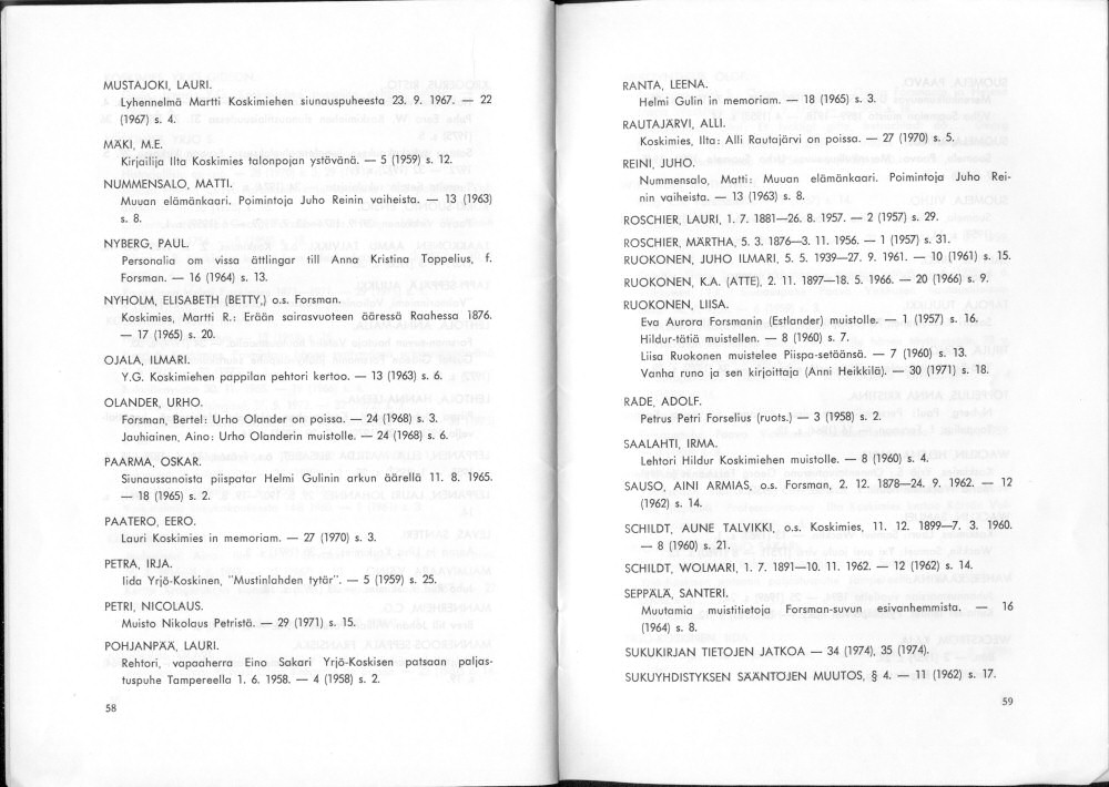 Sukuviesti 37, sivut 58 ja 59