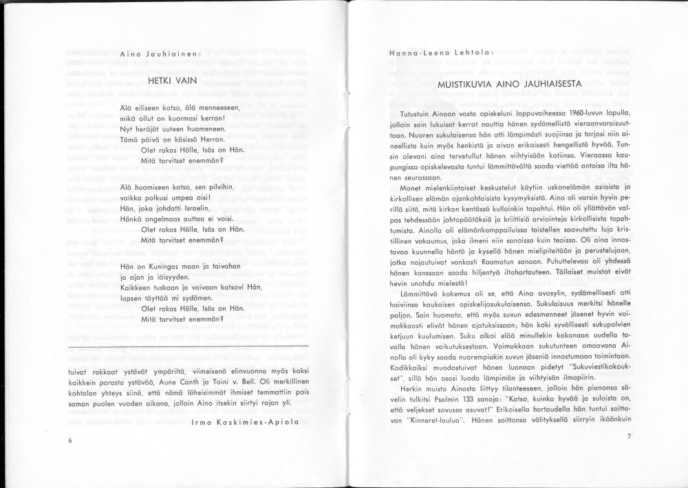 Sukuviesti 37, sivut 6 ja 7