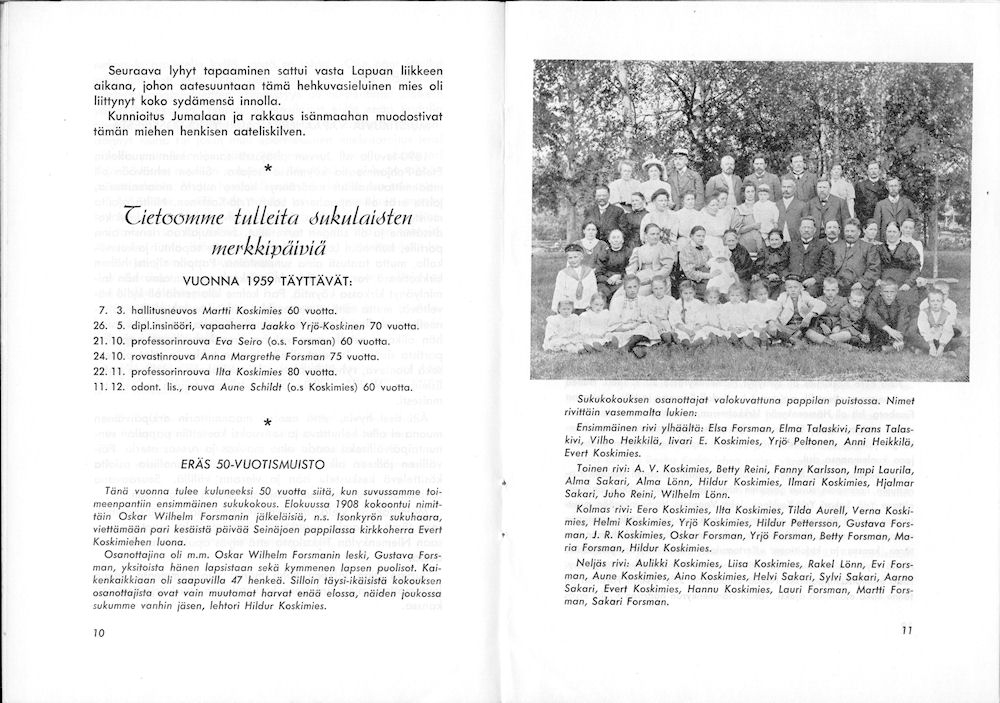 Sukuviesti 4, sivut 10 ja 11