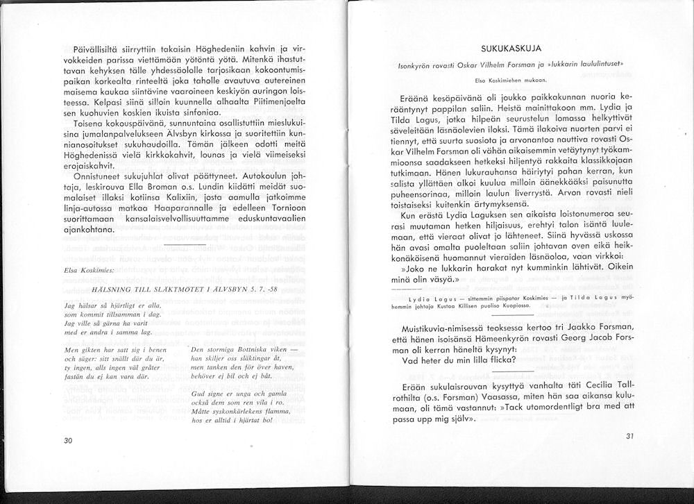 Sukuviesti 5, sivut 30 ja 31