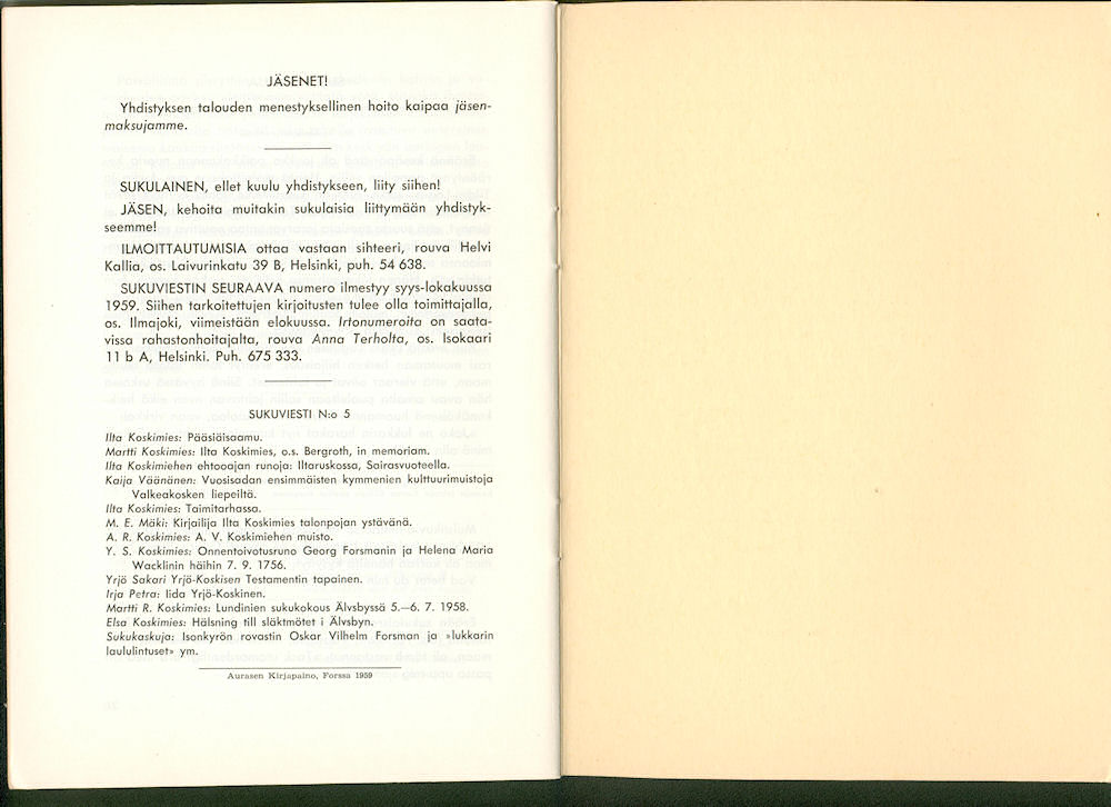 Sukuviesti 5, sivut 32 ja 33