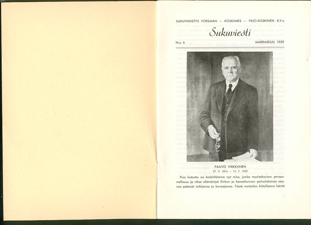 Sukuviesti 6, sivut 0 ja 1