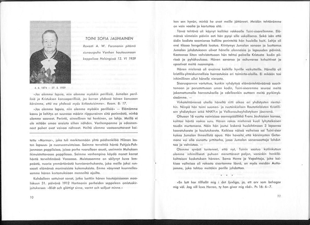 Sukuviesti 6, sivut 10 ja 11