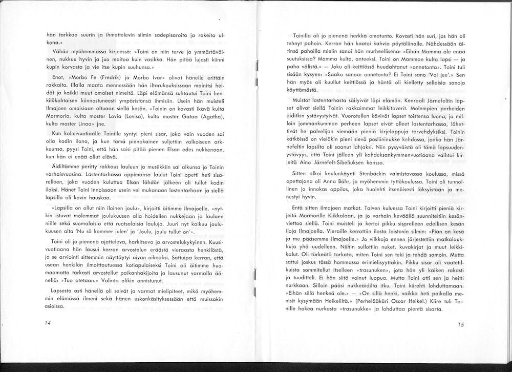 Sukuviesti 6, sivut 14 ja 15