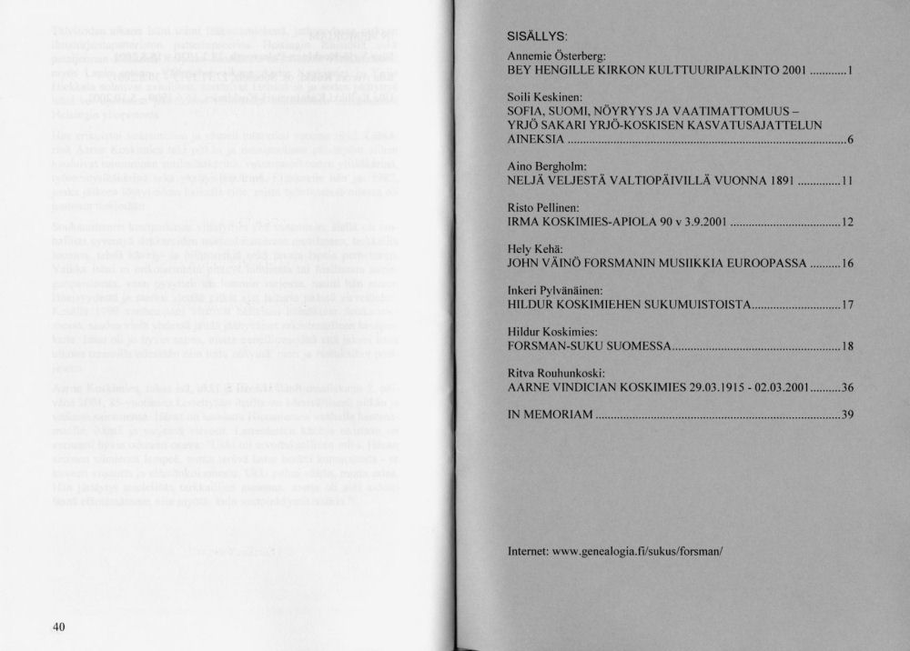 Sukuviesti 63, sivut 40 ja 41