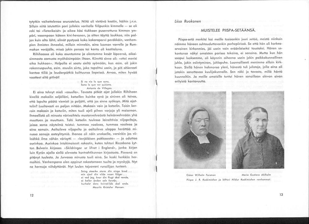 Sukuviesti 7, sivut 12 ja 13