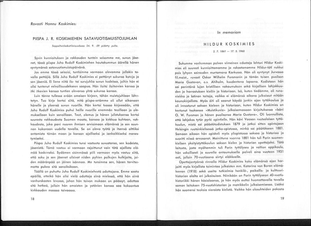 Sukuviesti 7, sivut 18 ja 19