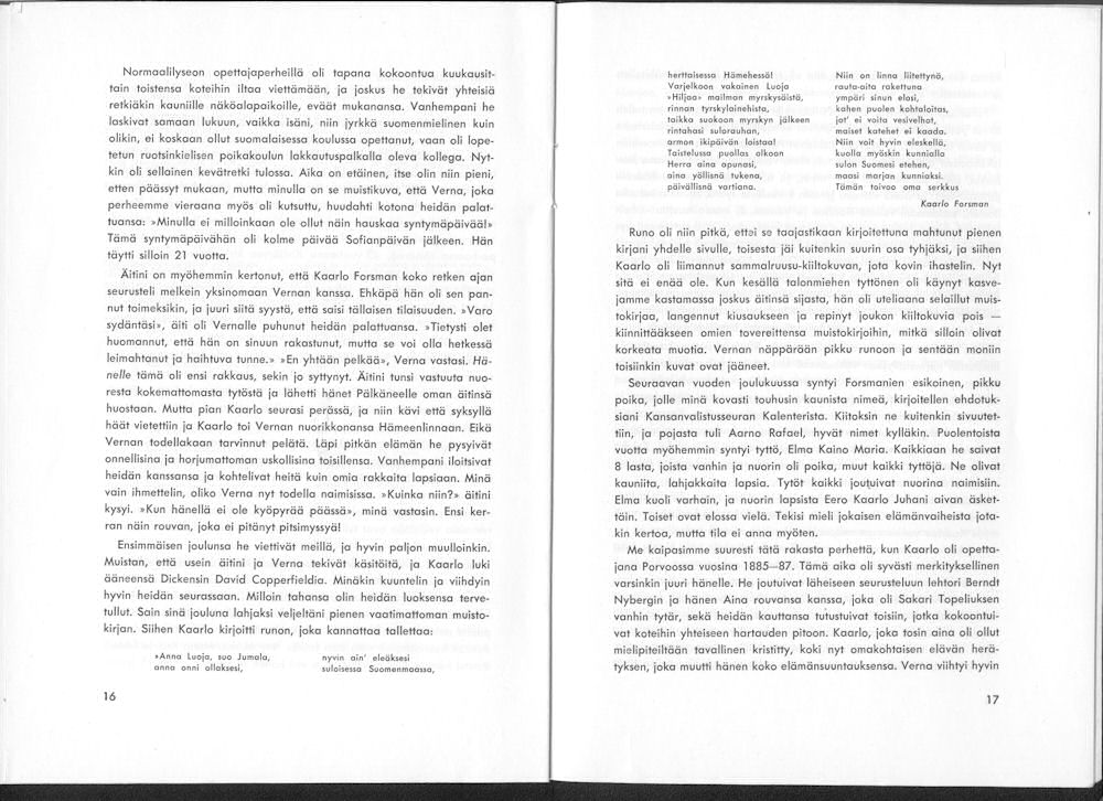 Sukuviesti 8, sivut 16 ja 17