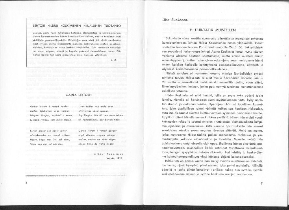 Sukuviesti 8, sivut 6 ja 7