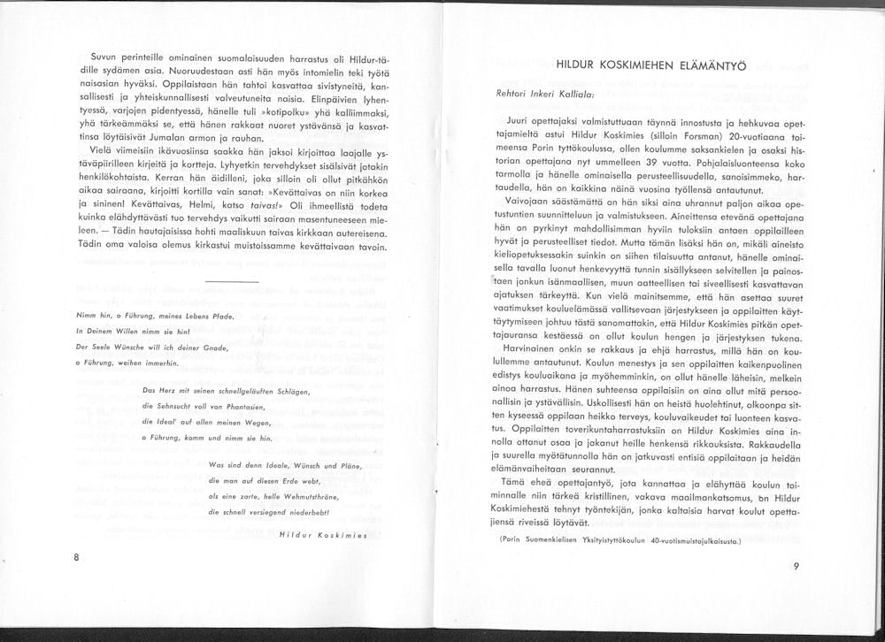 Sukuviesti 8, sivut 8 ja 9