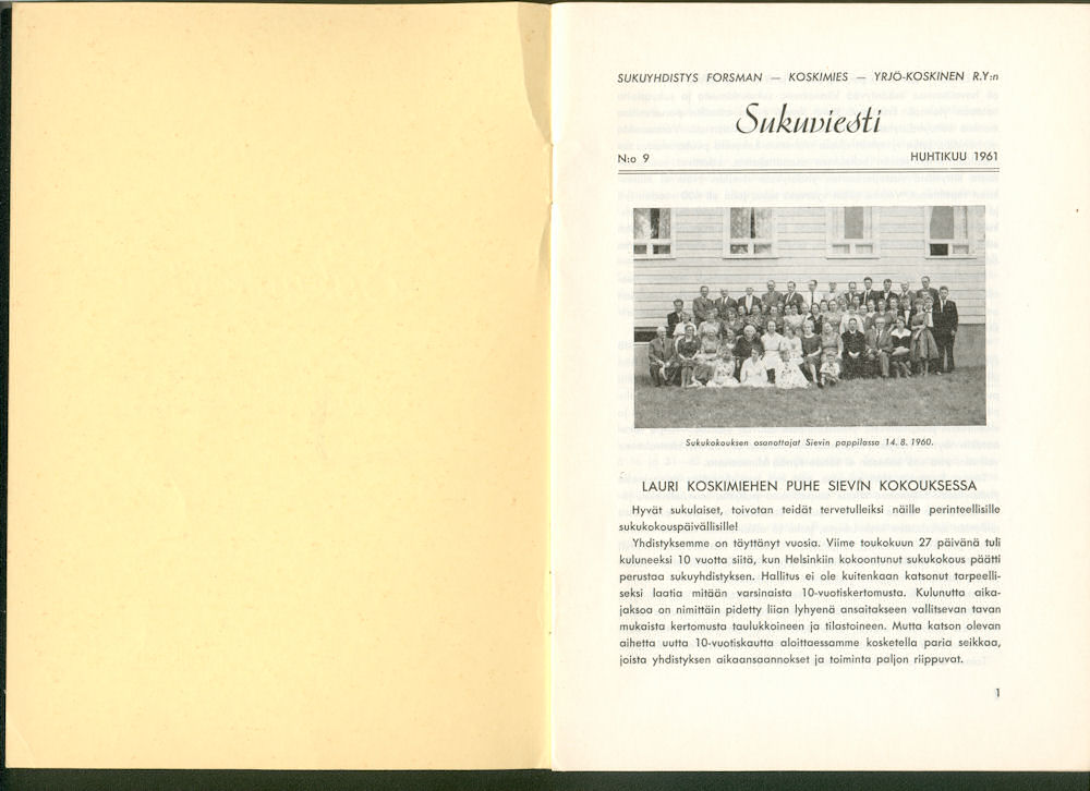 Sukuviesti 9, sivut 0 ja 1