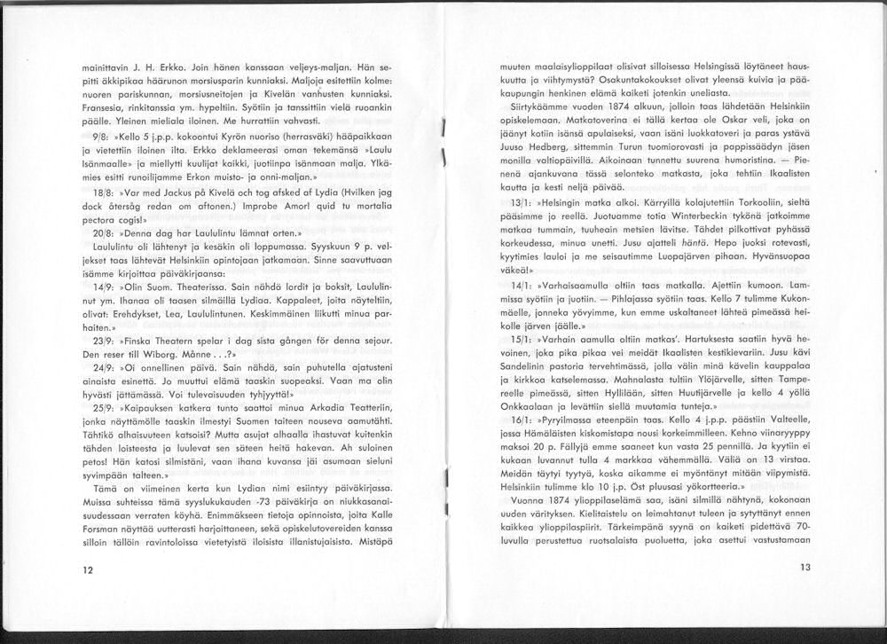 Sukuviesti 9, sivut 12 ja 13