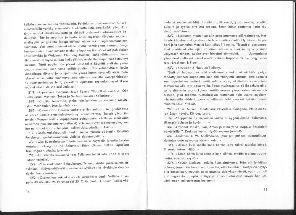 Sukuviesti 9, sivut 14 ja 15