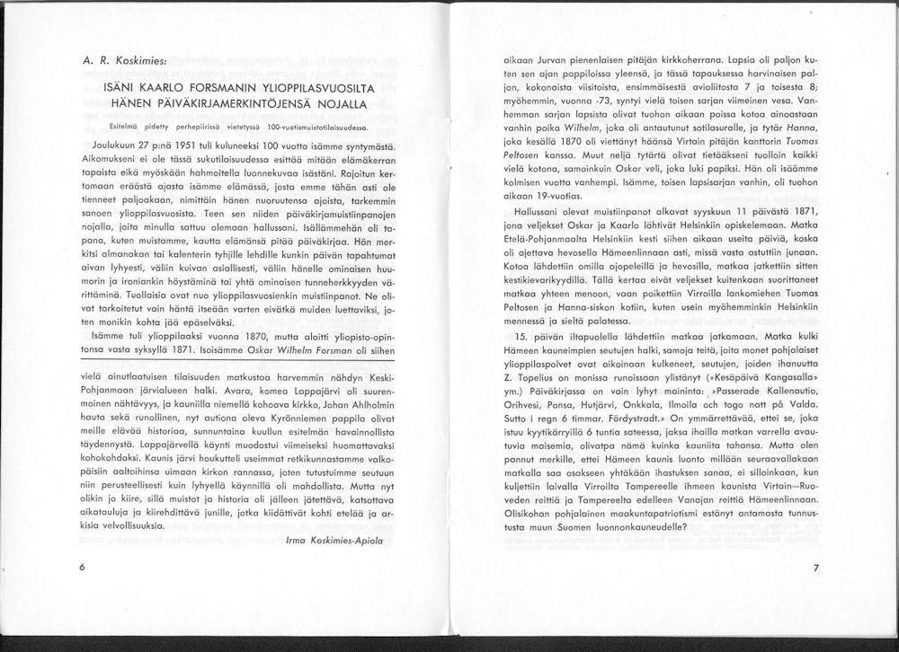 Sukuviesti 9, sivut 6 ja 7